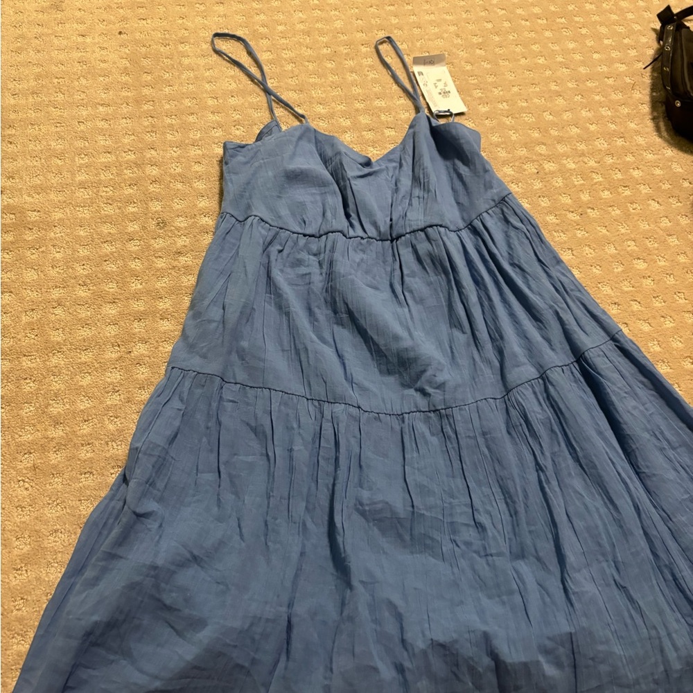 Blue Spaghetti Strap Dress